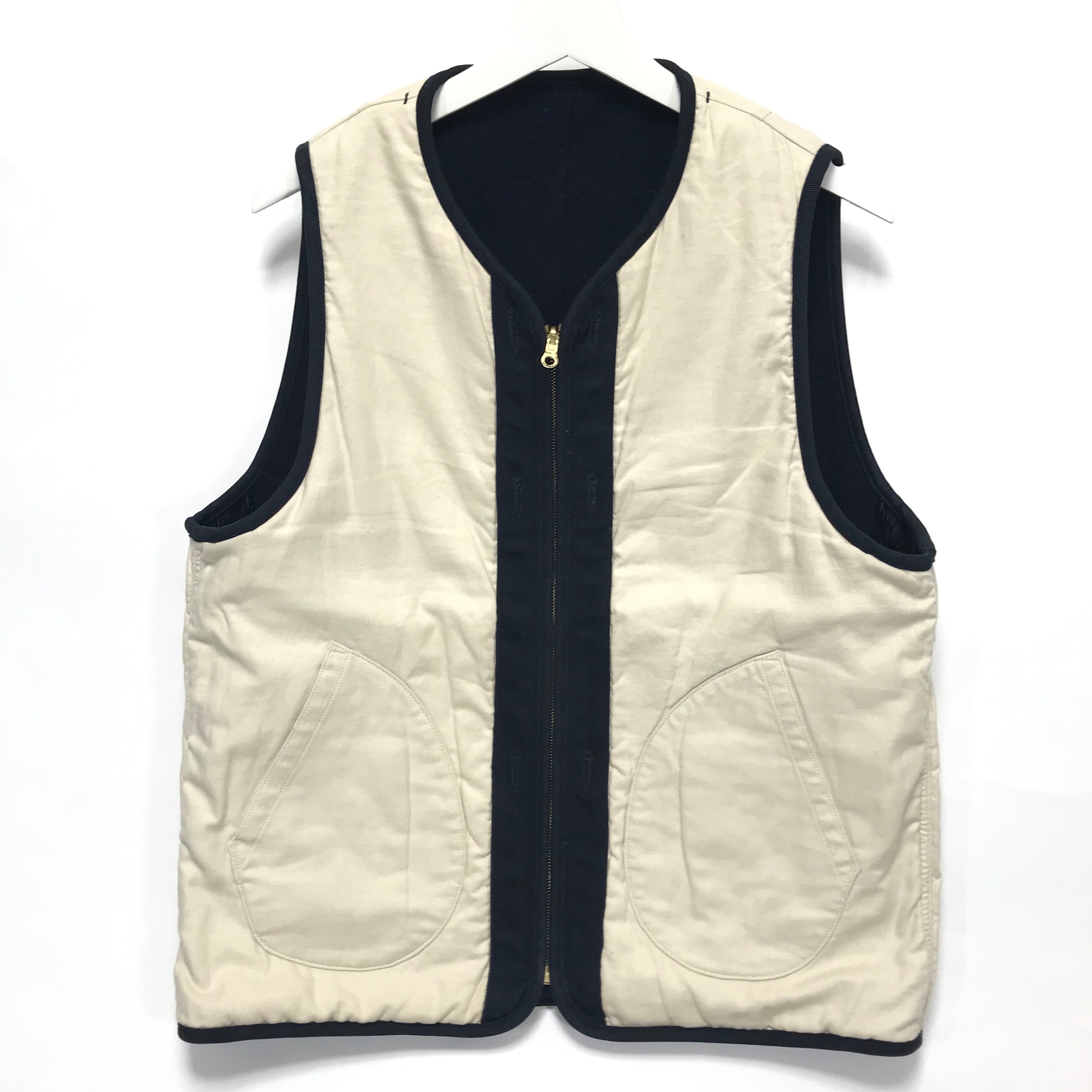 L] Visvim 18AW WAWONA DOWN VEST (W/LI NEP TWEED) Navy