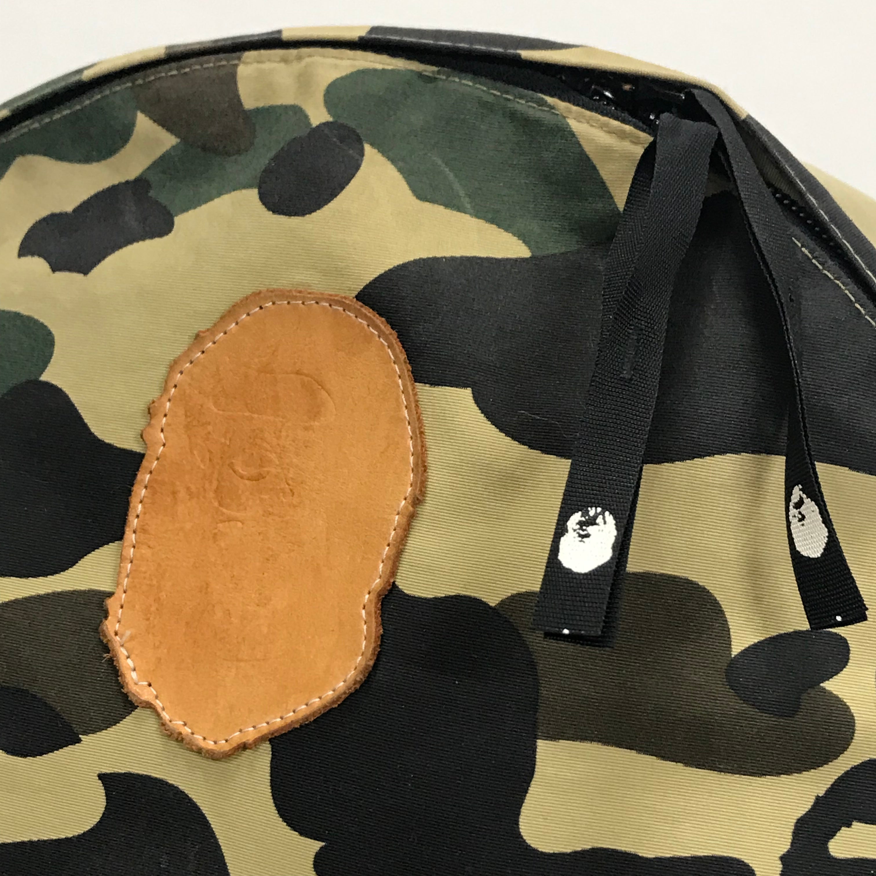 Leather Camouflage Backpacks : BAPE backpack