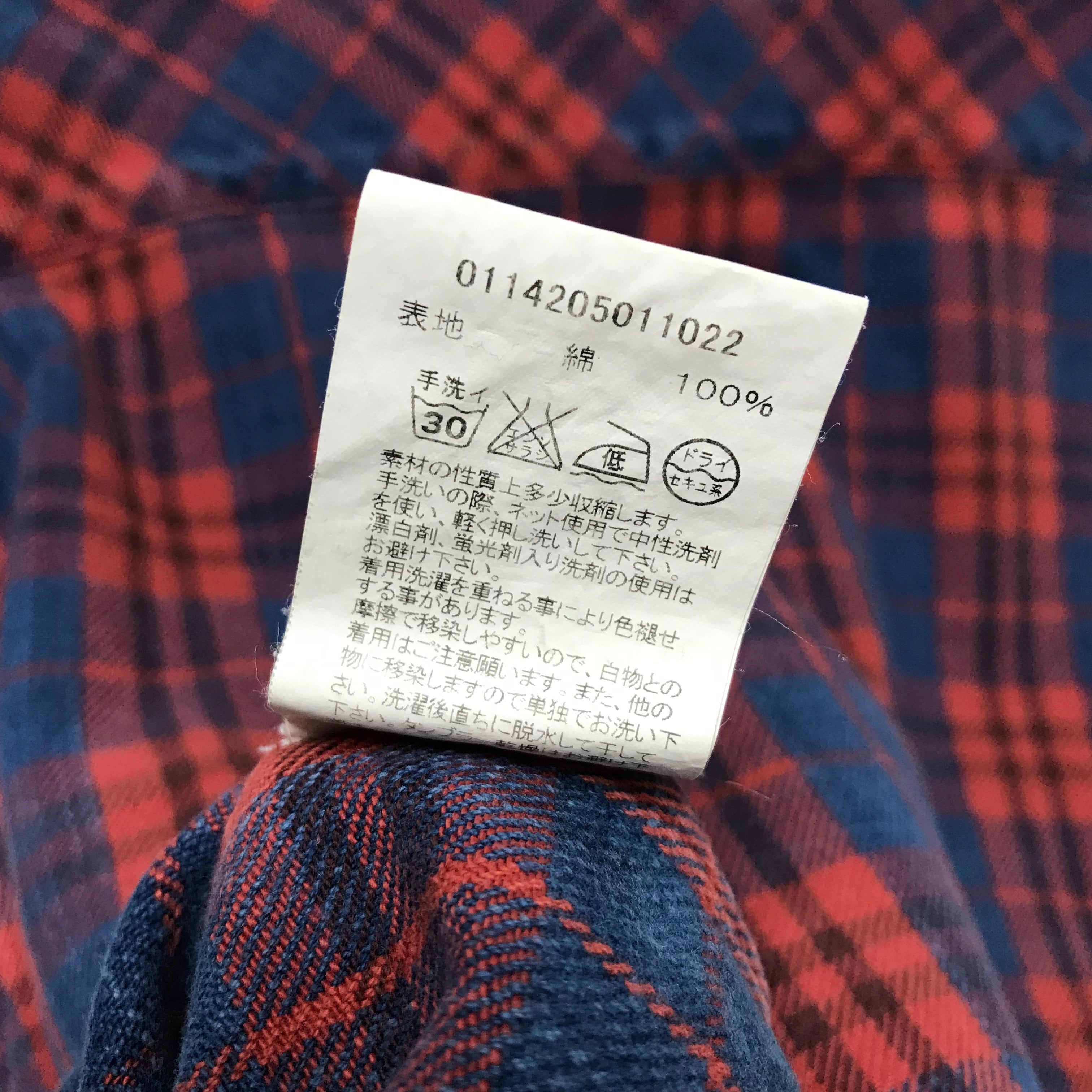 L] VISVIM 14AW Black Elk Indigo Check Flannel Shirt