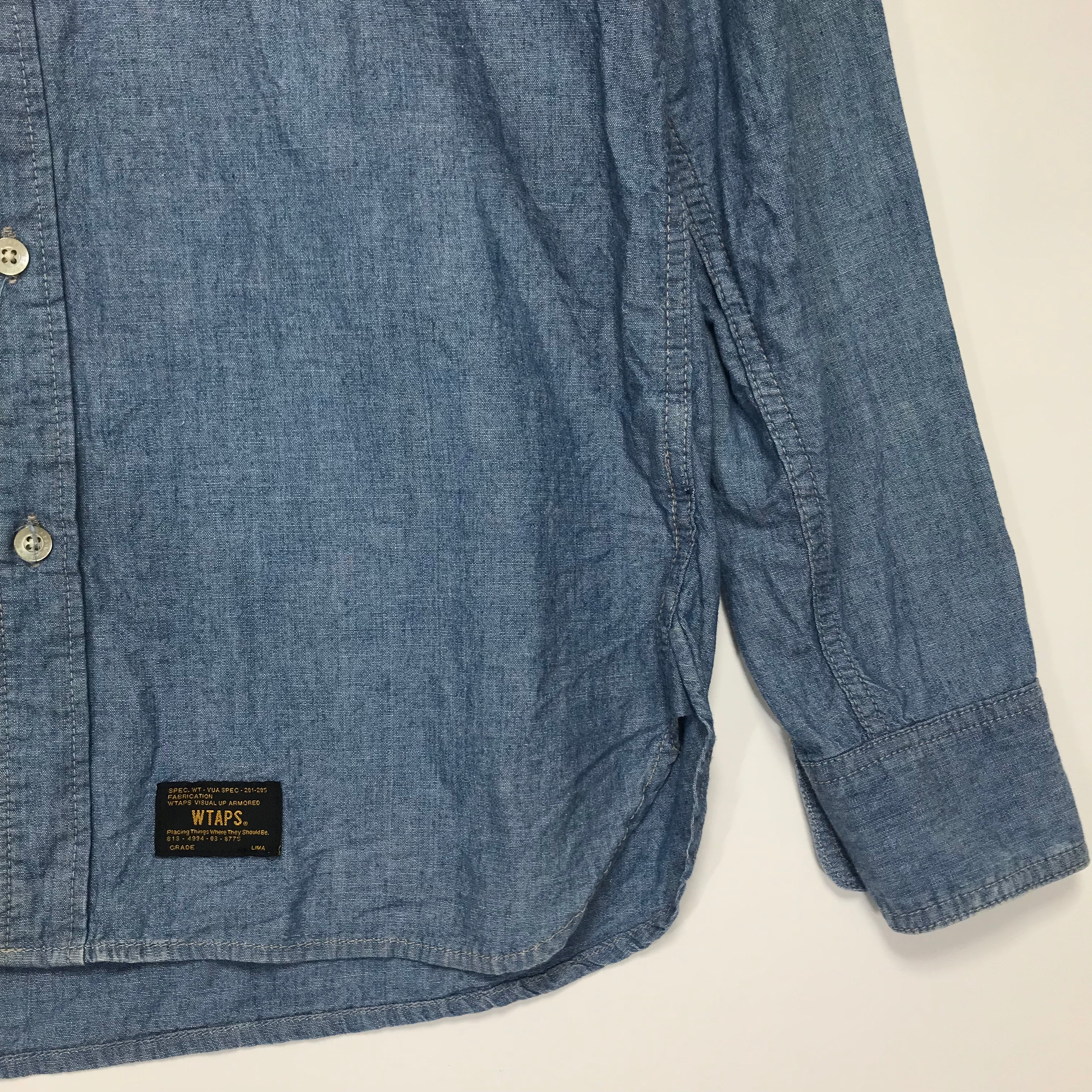 L] WTaps 14AW Cell L/S Chambray Shirt Blue – StylisticsJapan.com