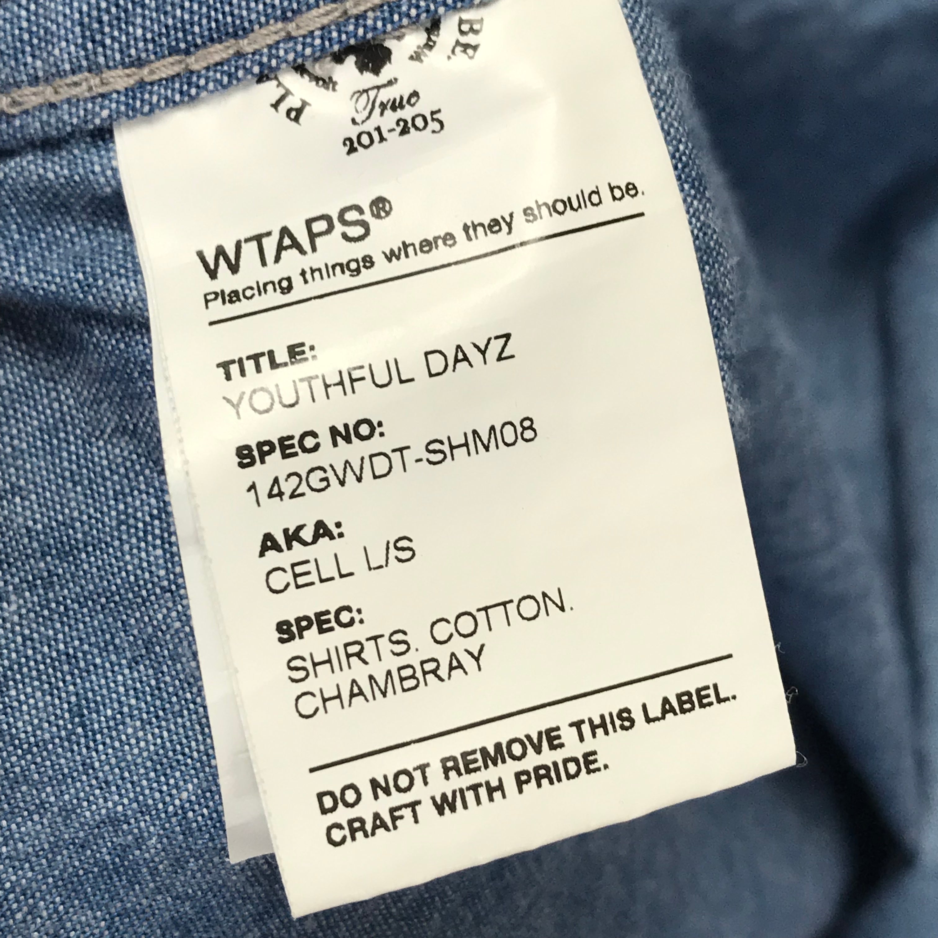 L] WTaps 14AW Cell L/S Chambray Shirt Blue – StylisticsJapan.com