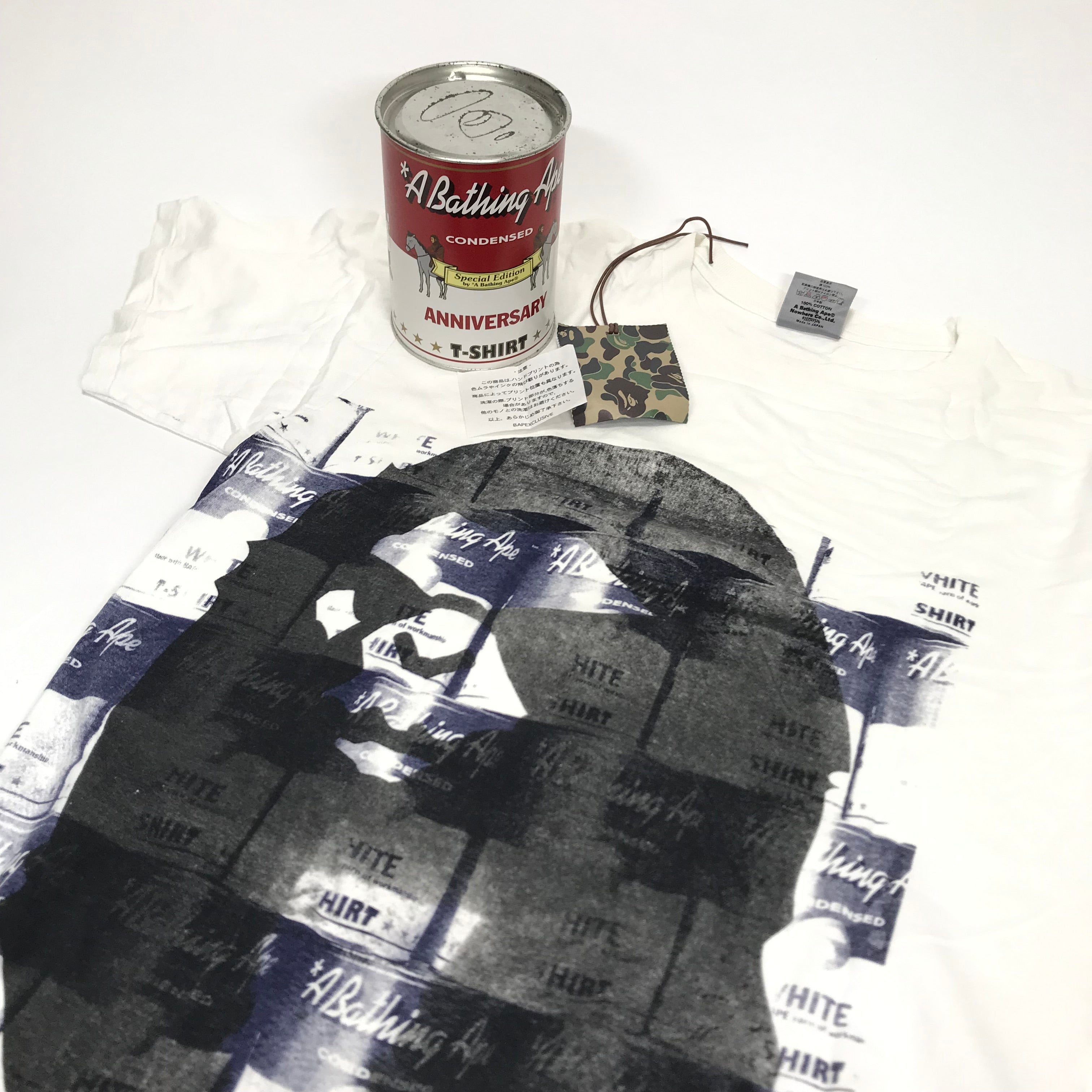 [L] A Bathing Ape Bape Vintage Nigo Hand Print Soup Can Tee