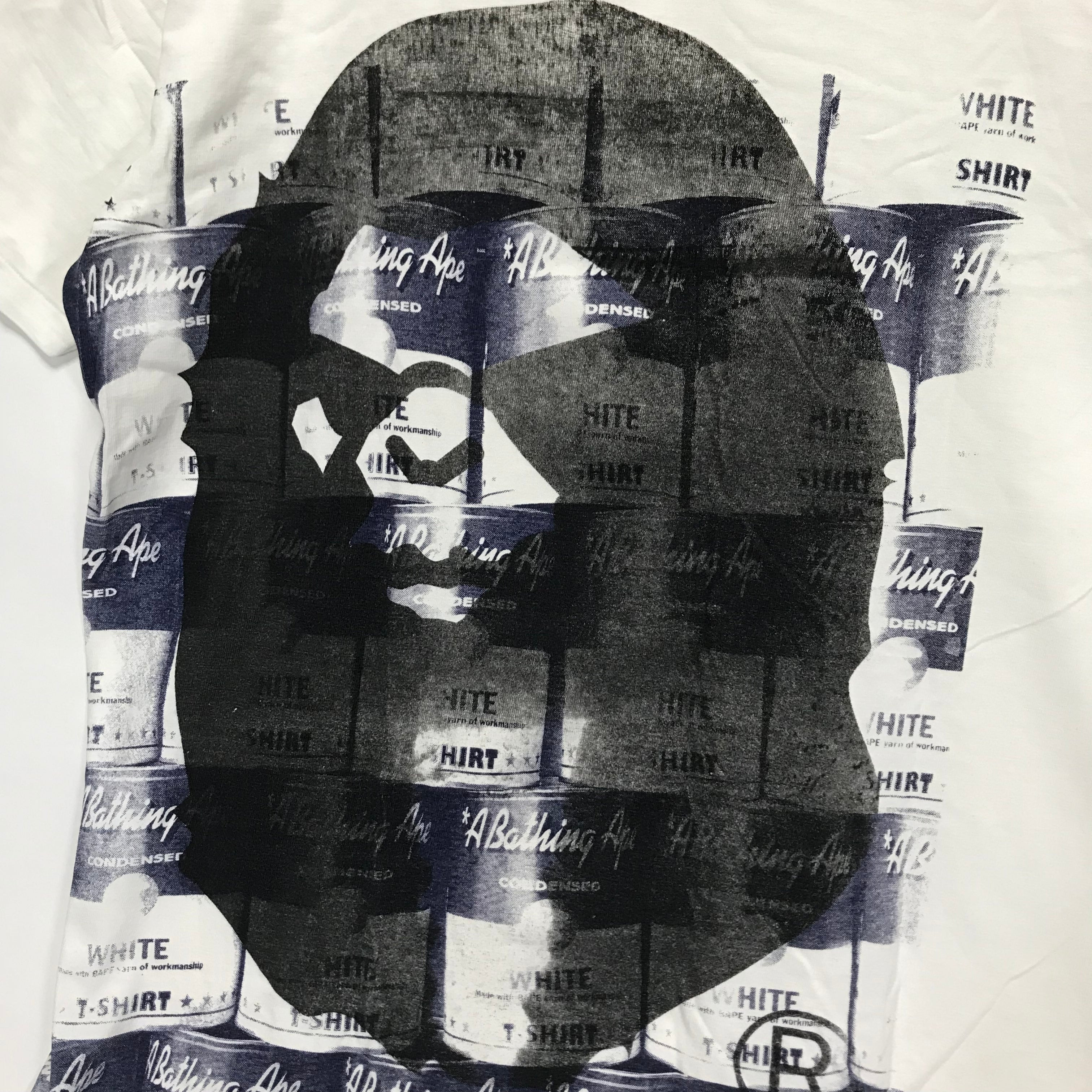 L] A Bathing Ape Bape Vintage Nigo Hand Print Soup Can Tee