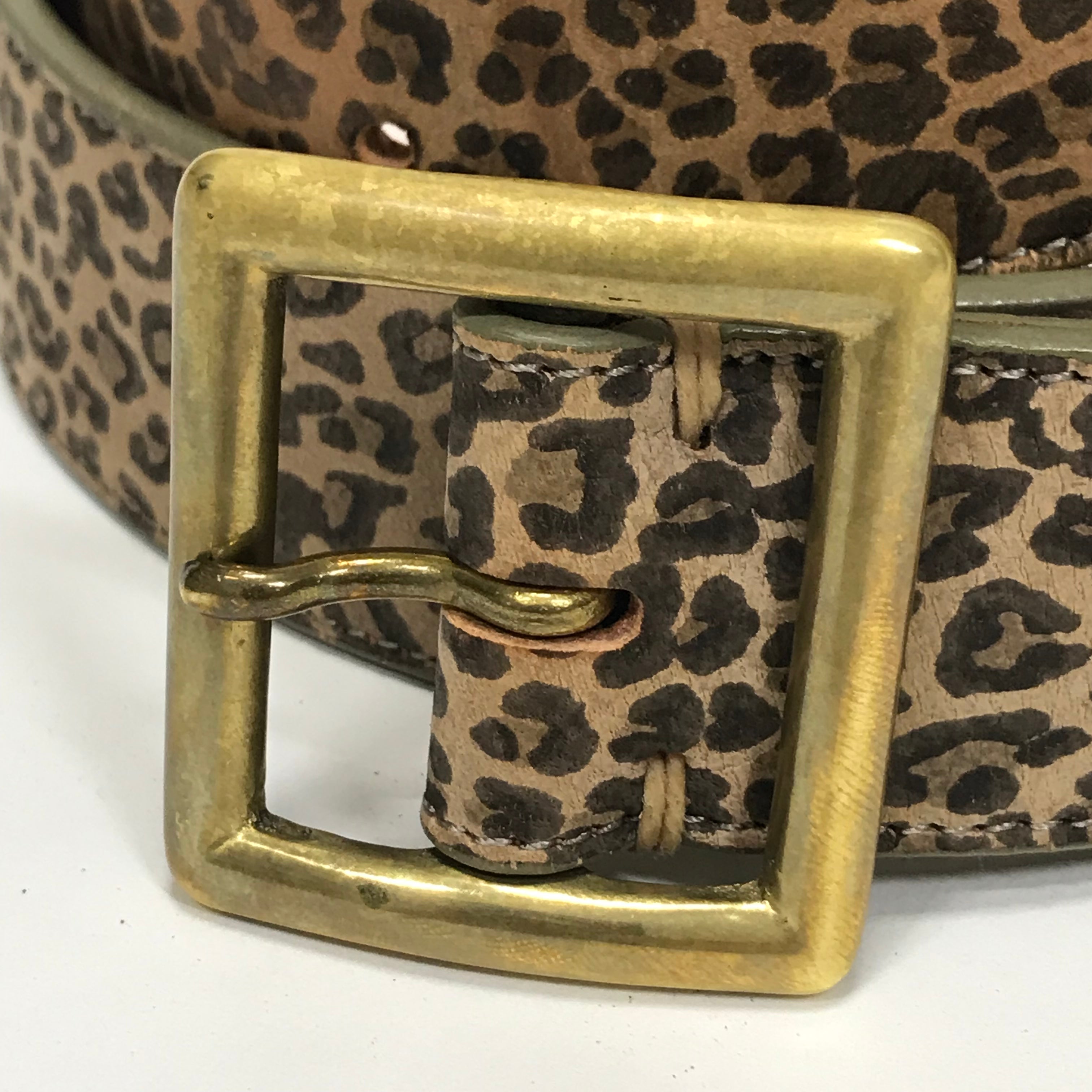 36] Visvim 17SS Leopard Leather Belt 40mm Sand – StylisticsJapan.com