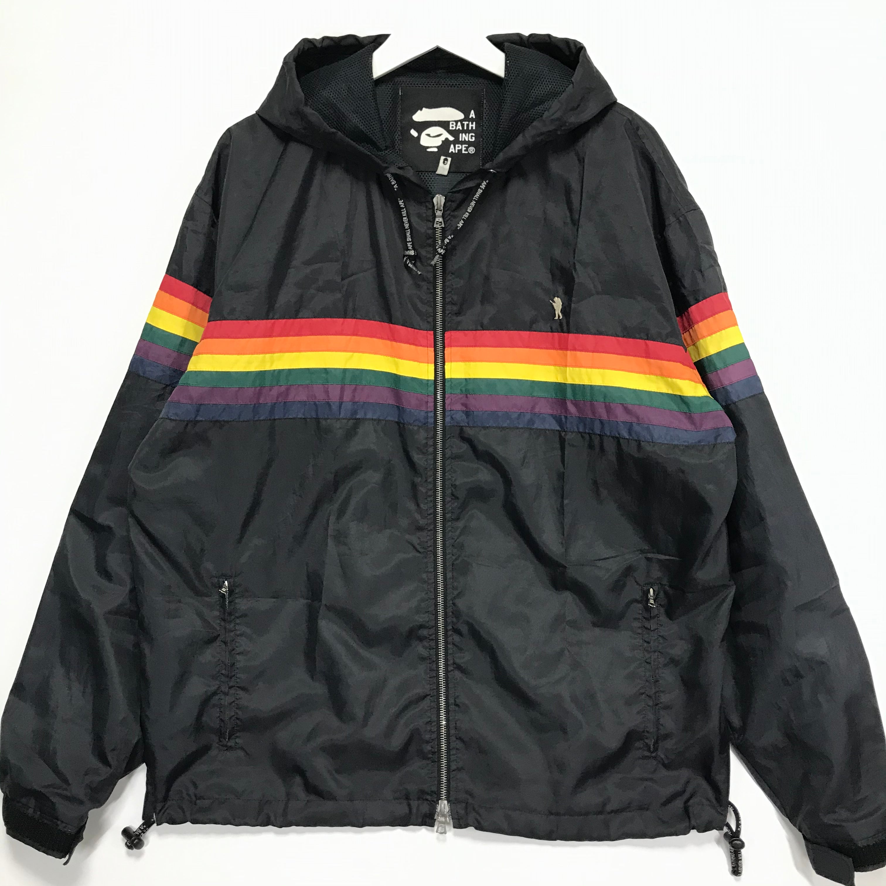 [L] A Bathing Ape Bape Vintage FOOTSOLDIER RAINBOW NYLON