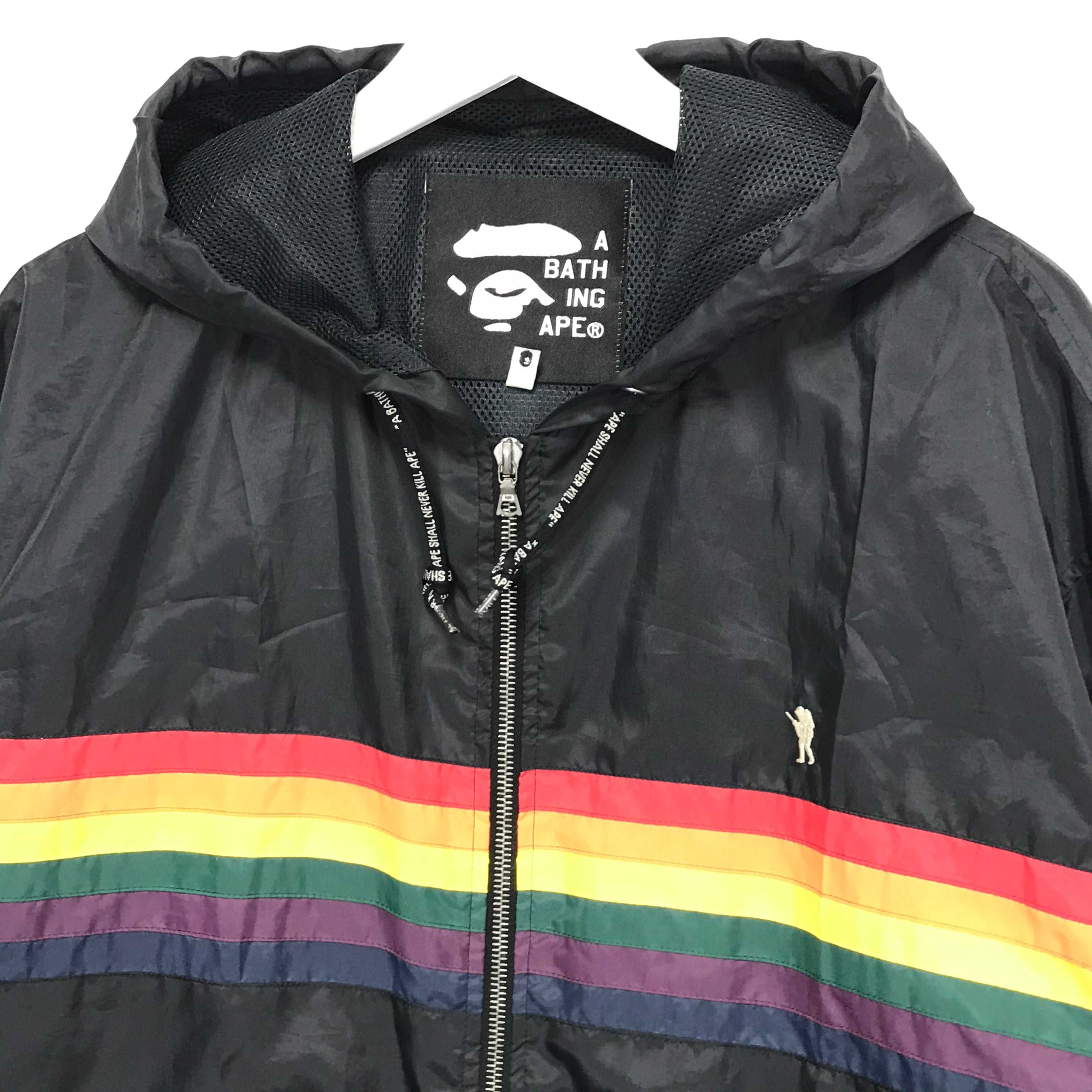 [L] A Bathing Ape Bape Vintage FOOTSOLDIER RAINBOW NYLON