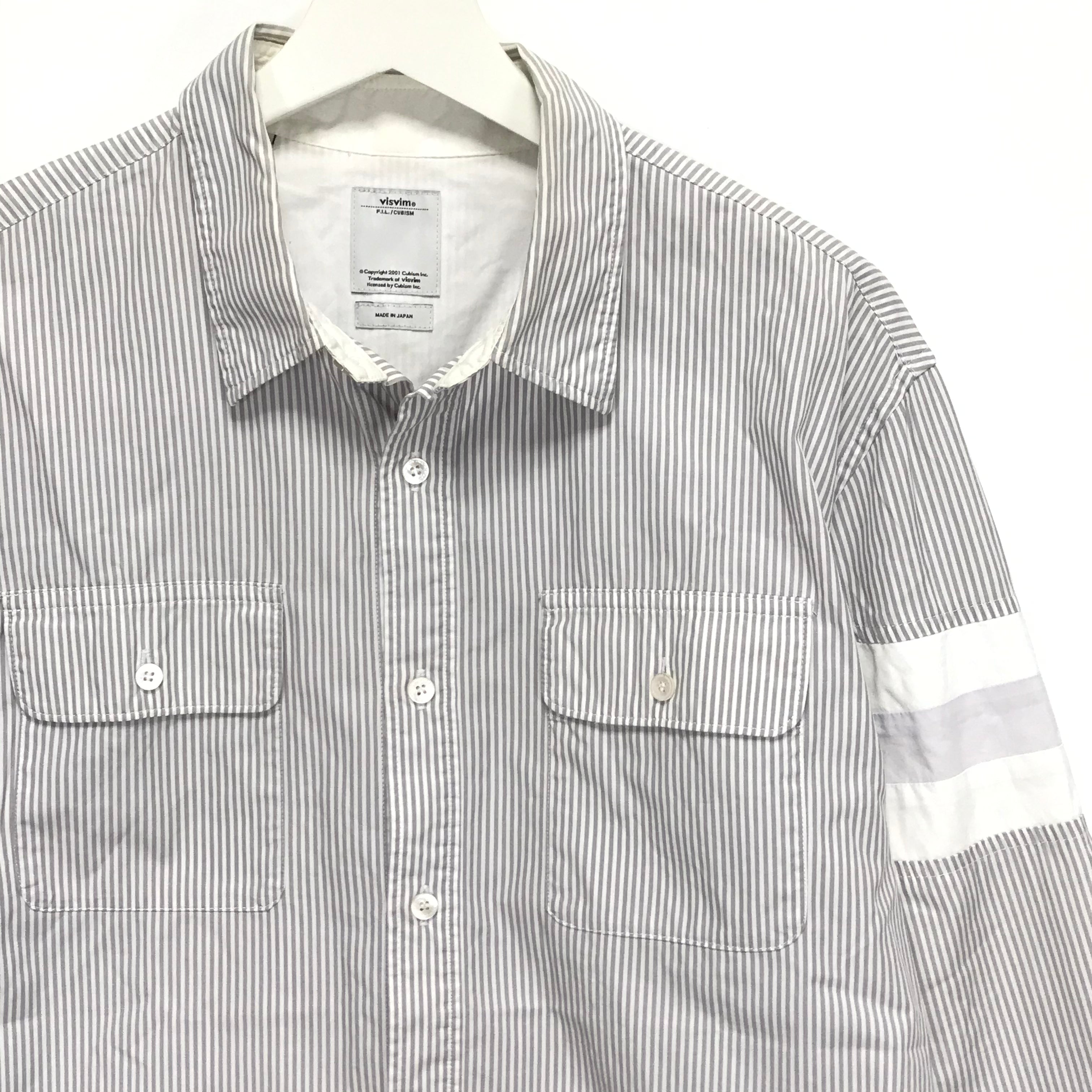 早割クーポン！ VISVIM 10SS Ahab Stripe Shirt(Giza)-L | artfive.co.jp