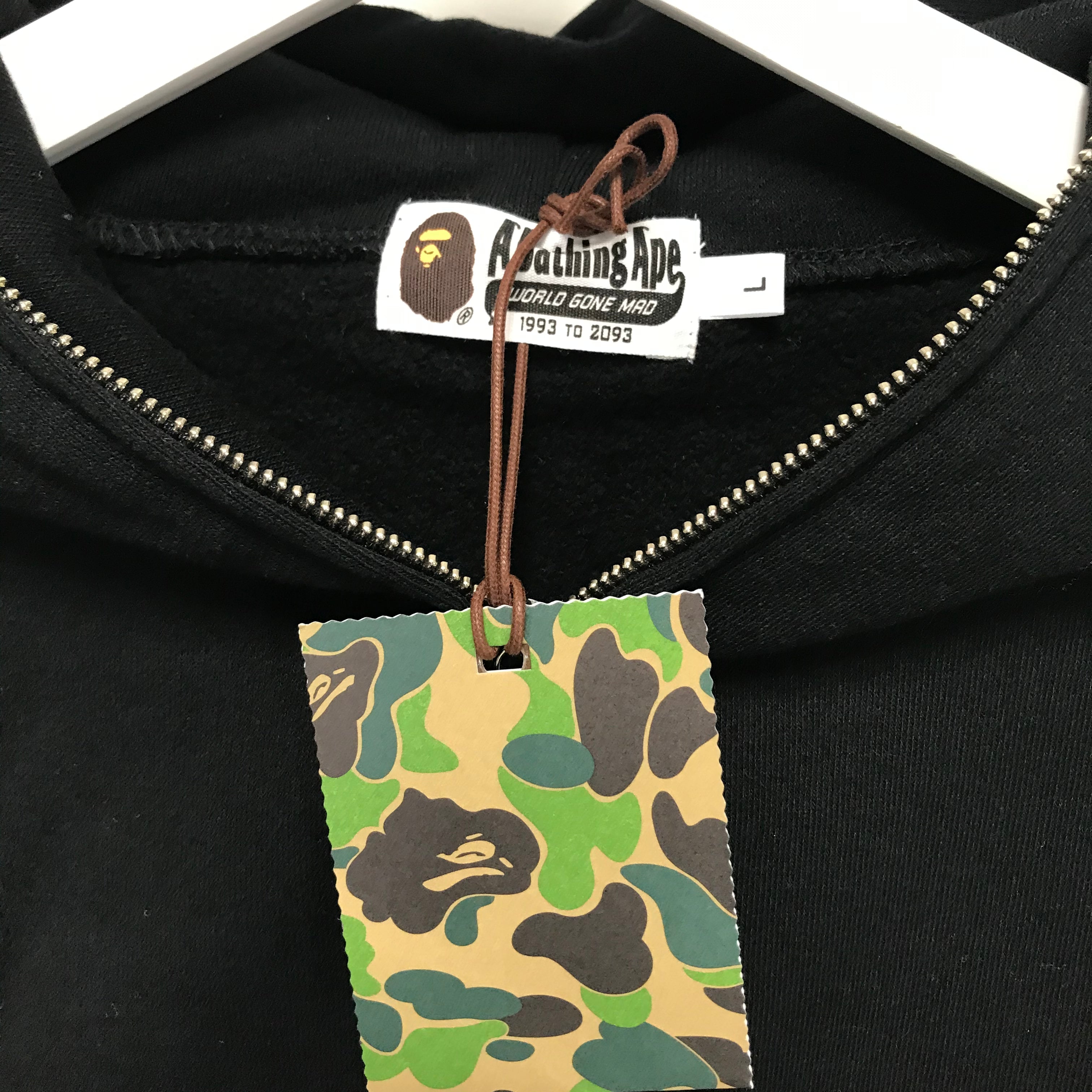 Bathing ape hoodie tag hotsell