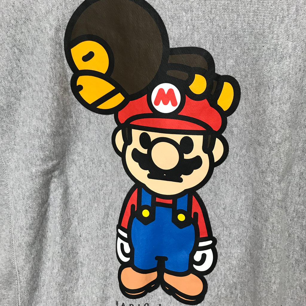 S] A Bathing Ape Bape x Mario Baby Milo Logo Crewneck Sweatshirt