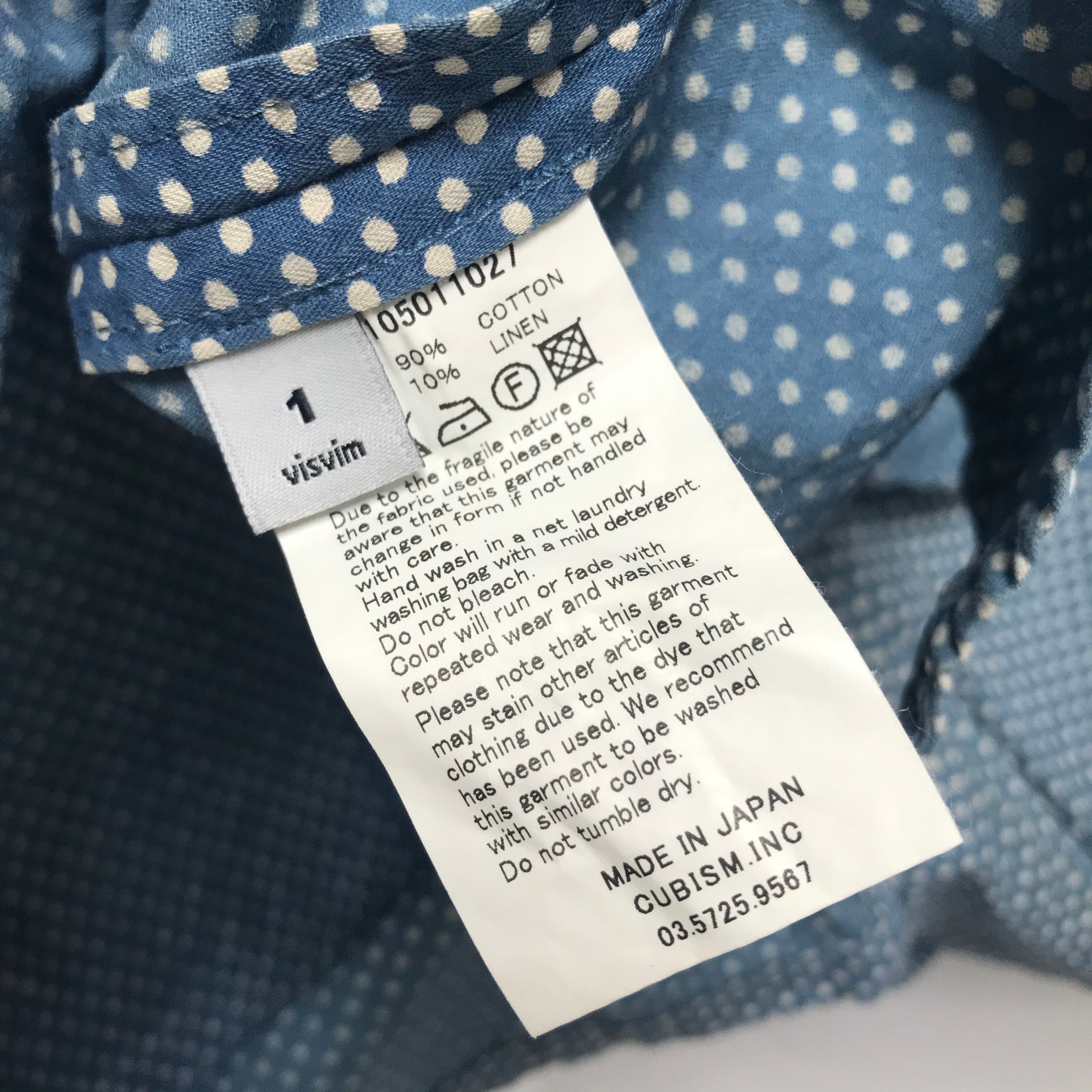 [S] VISVIM 14SS Kerchief Dots Tunic Shirt Blue – StylisticsJapan.com