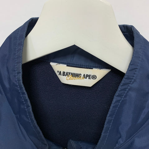 L] A Bathing Ape Bape Classics Racing Jacket Nylon Navy