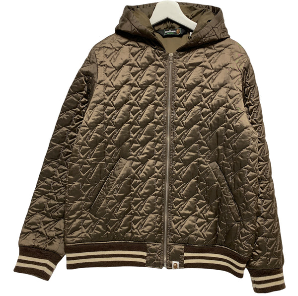 [L] A Bathing Ape Bape Sta Quilted Jacket Brown