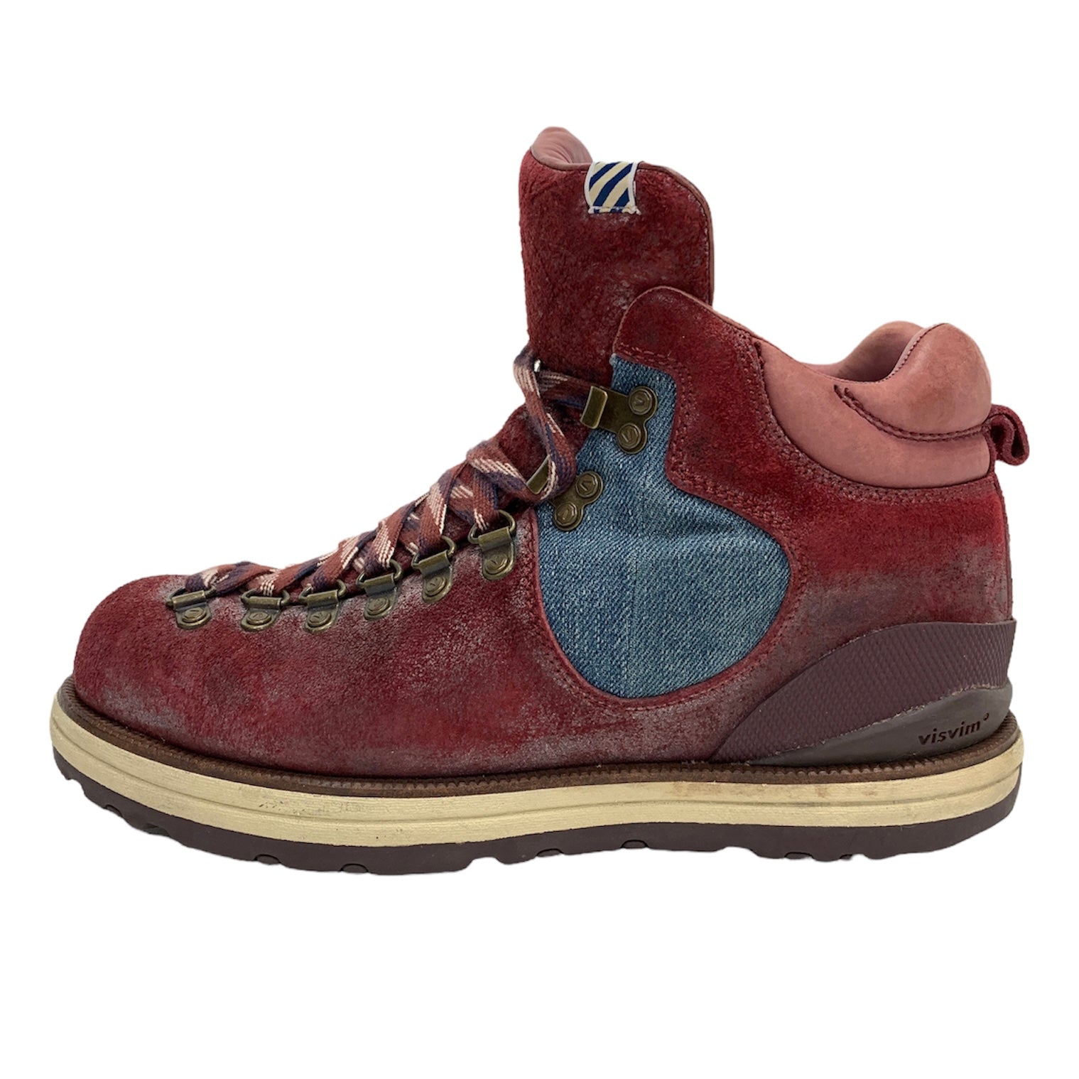 [9] Visvim Serra Boots (Denim) Burgundy – StylisticsJapan.com