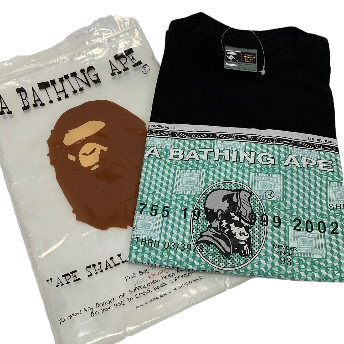 M] DS! A Bathing Ape Bape Vintage Credit Card Bapex Tee