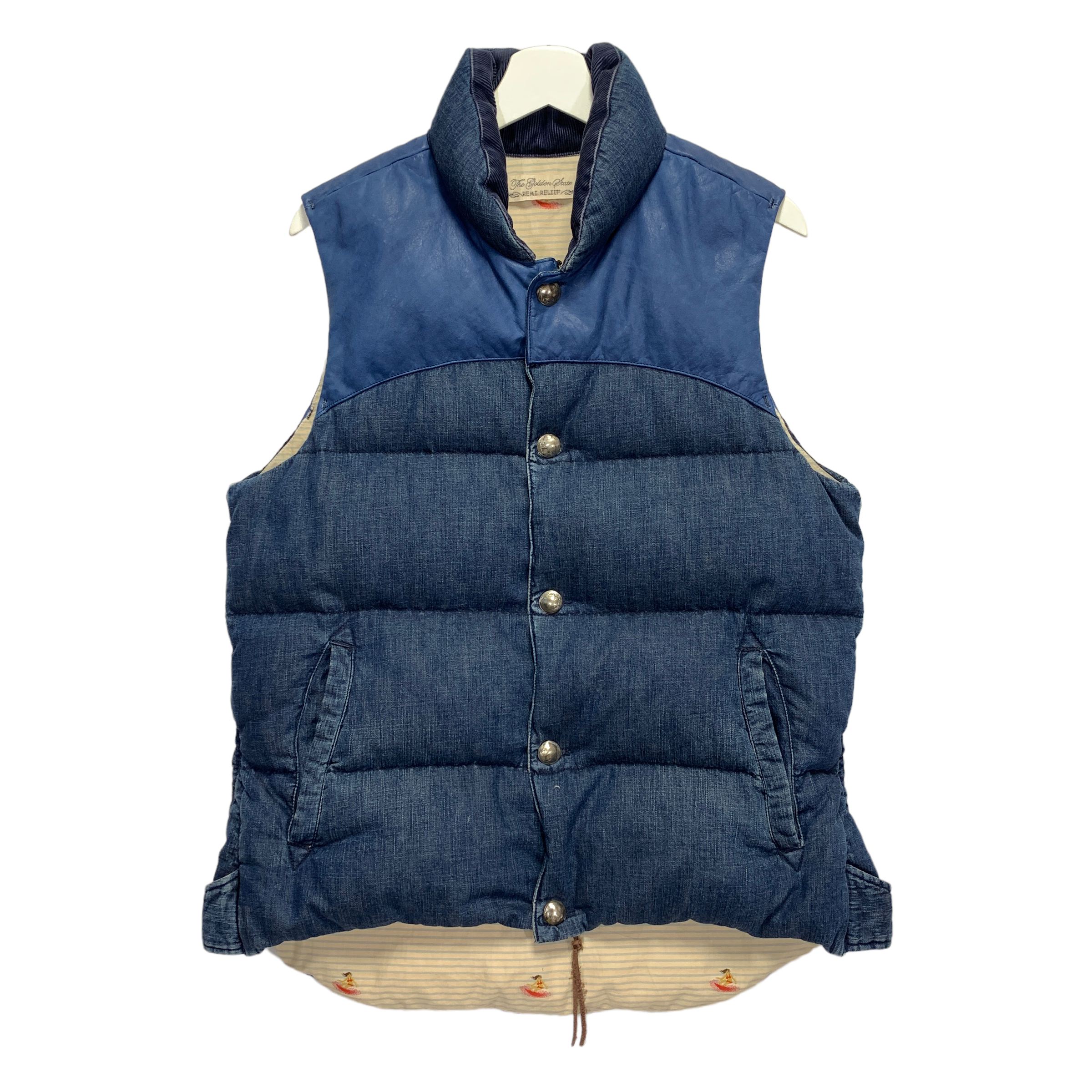 XL] Remi Relief Denim Leather Down Vest – StylisticsJapan.com