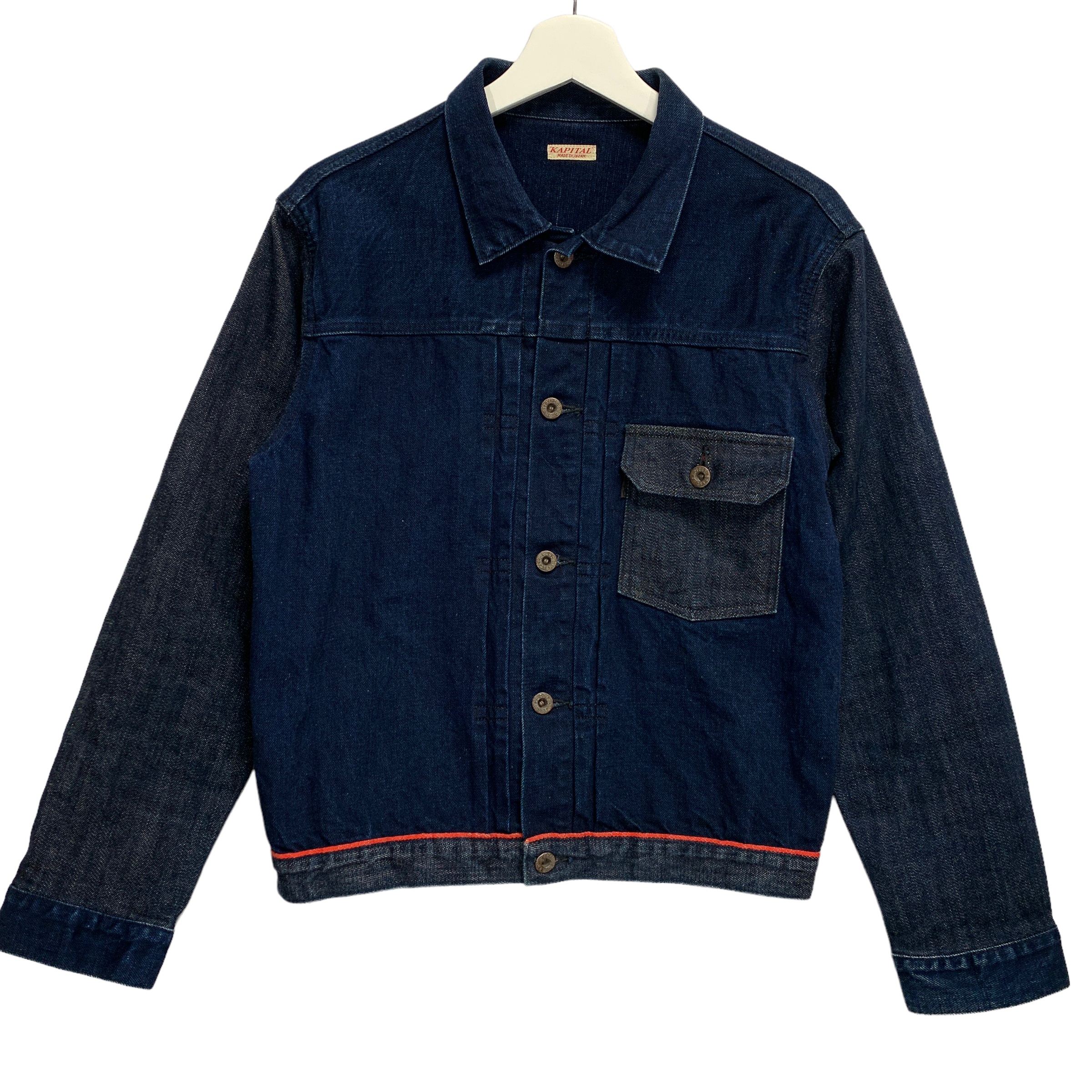 Patchwork Denim Jacket in Indigo/Black