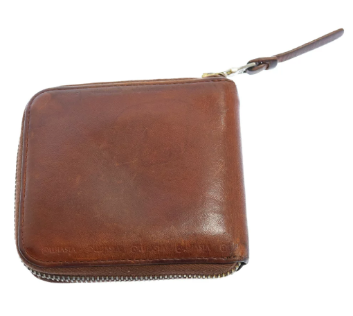 Visvim Veggie Leather Bi-Fold Zip Wallet Brown