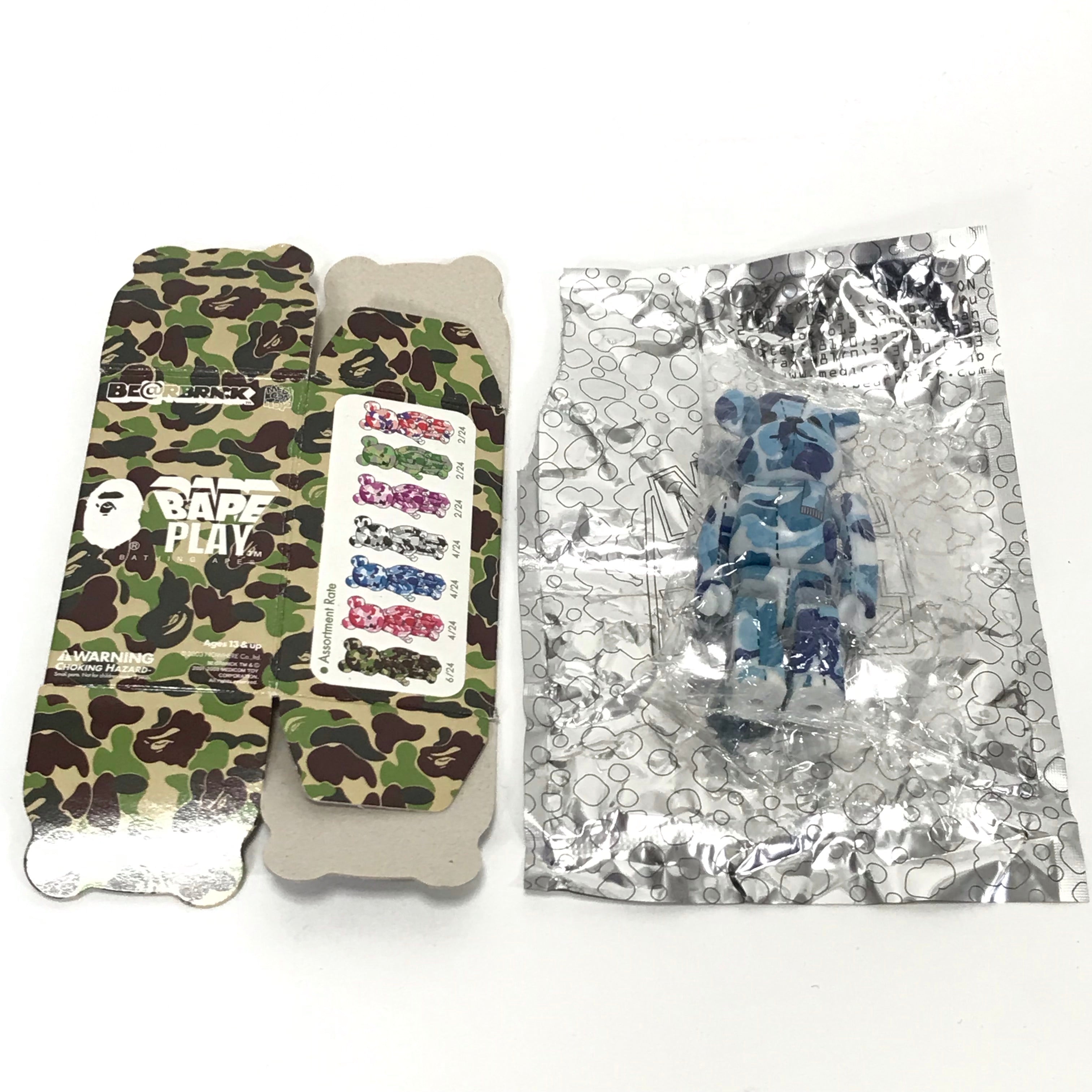 Bape A Bathing Ape Bearbrick Navy Blue Camo. Size: - Depop