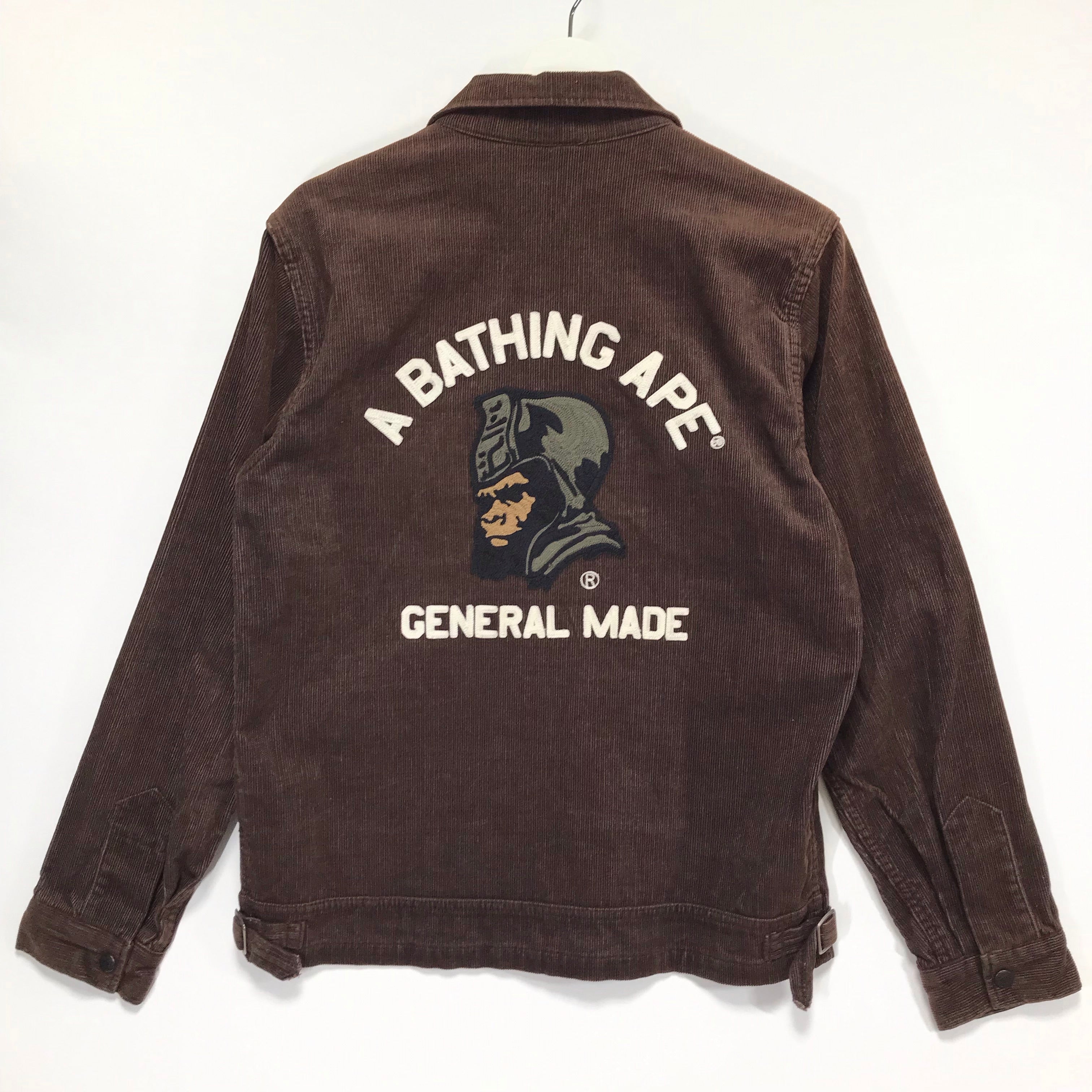 M] A Bathing Ape Bape General Made Corduroy Jacket Brown