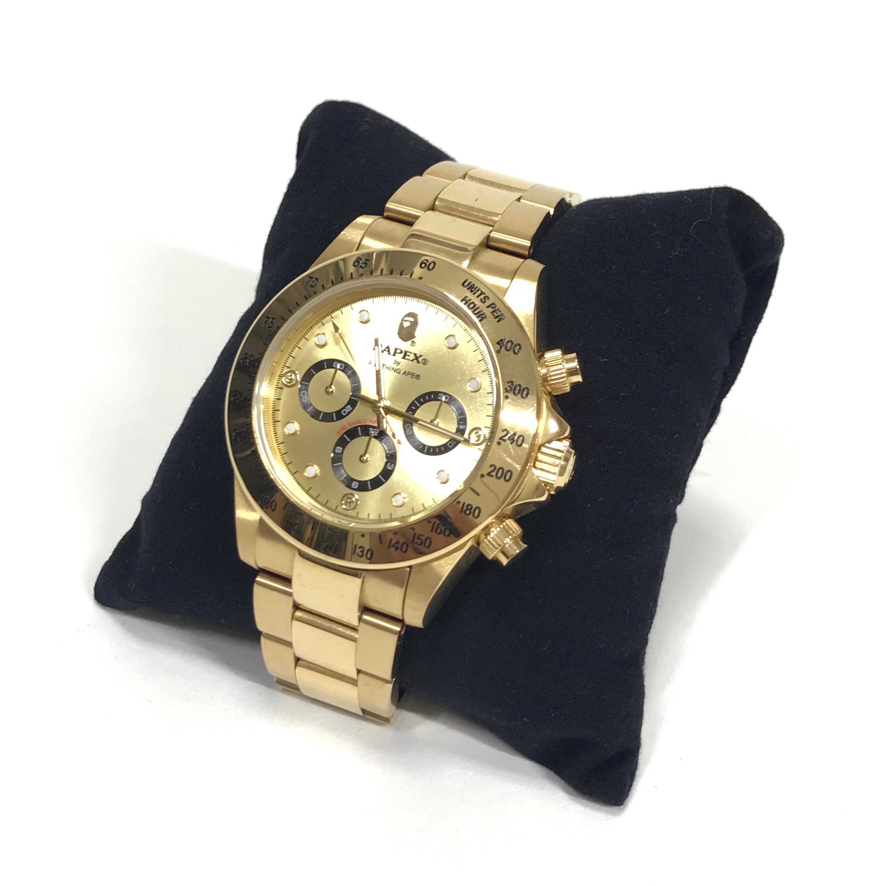 A Bathing Ape Bape Type 4 'Daytona' Bapex Watch Gold – StylisticsJapan.com