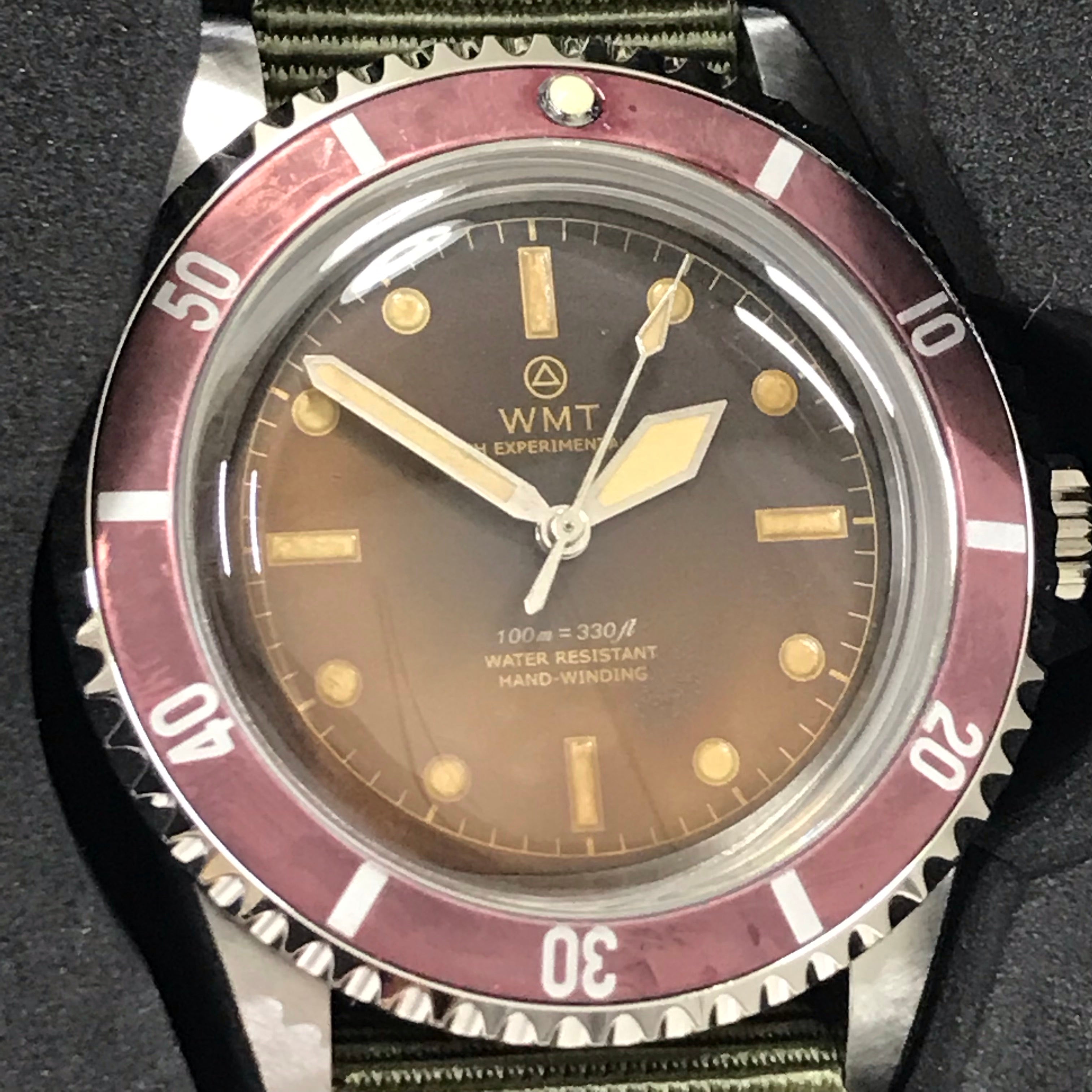 NEW! WMT Royal Marine - Aquar Tropical Dial / Diver Burgundy Bezel