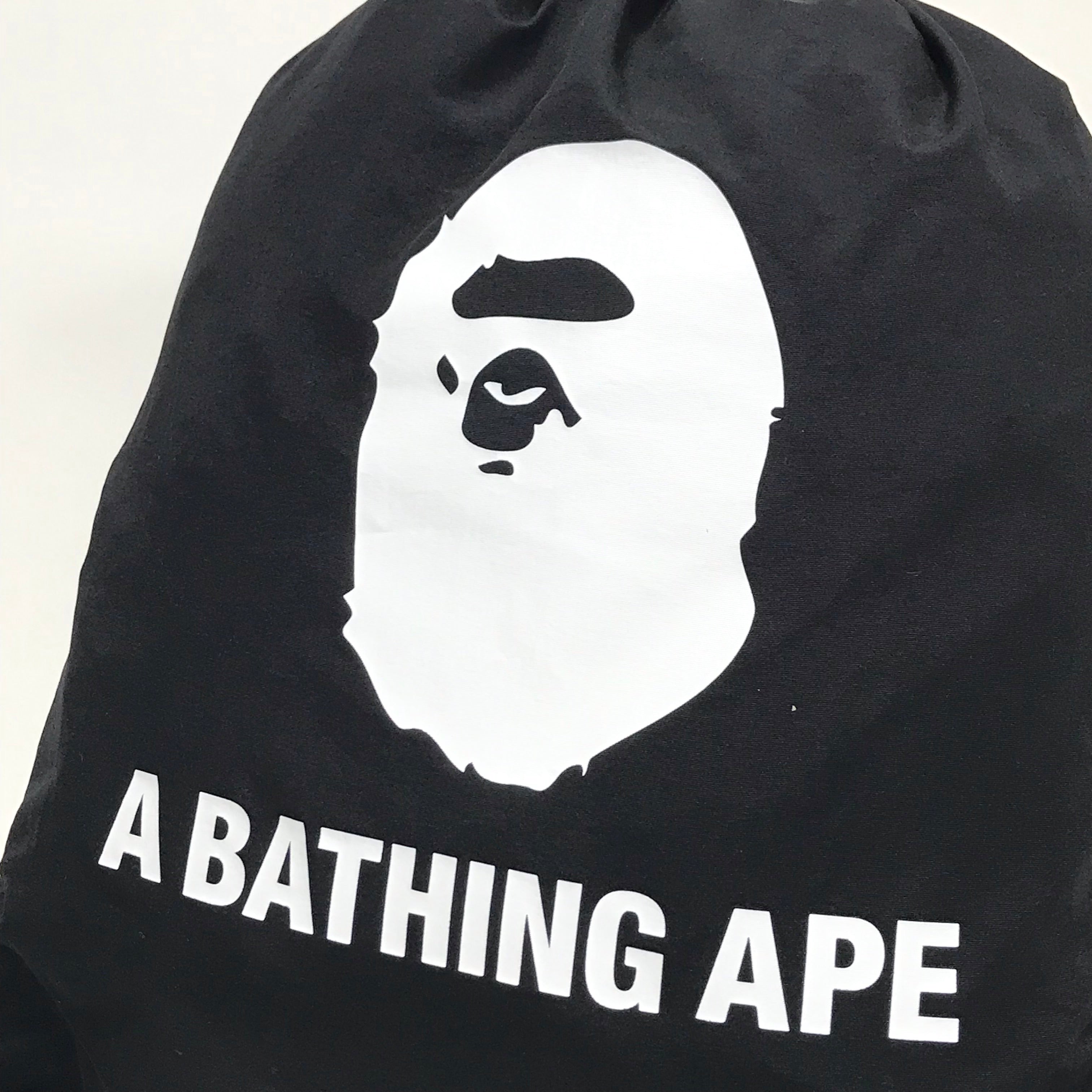 Bape Black Backpack White Ape Logo