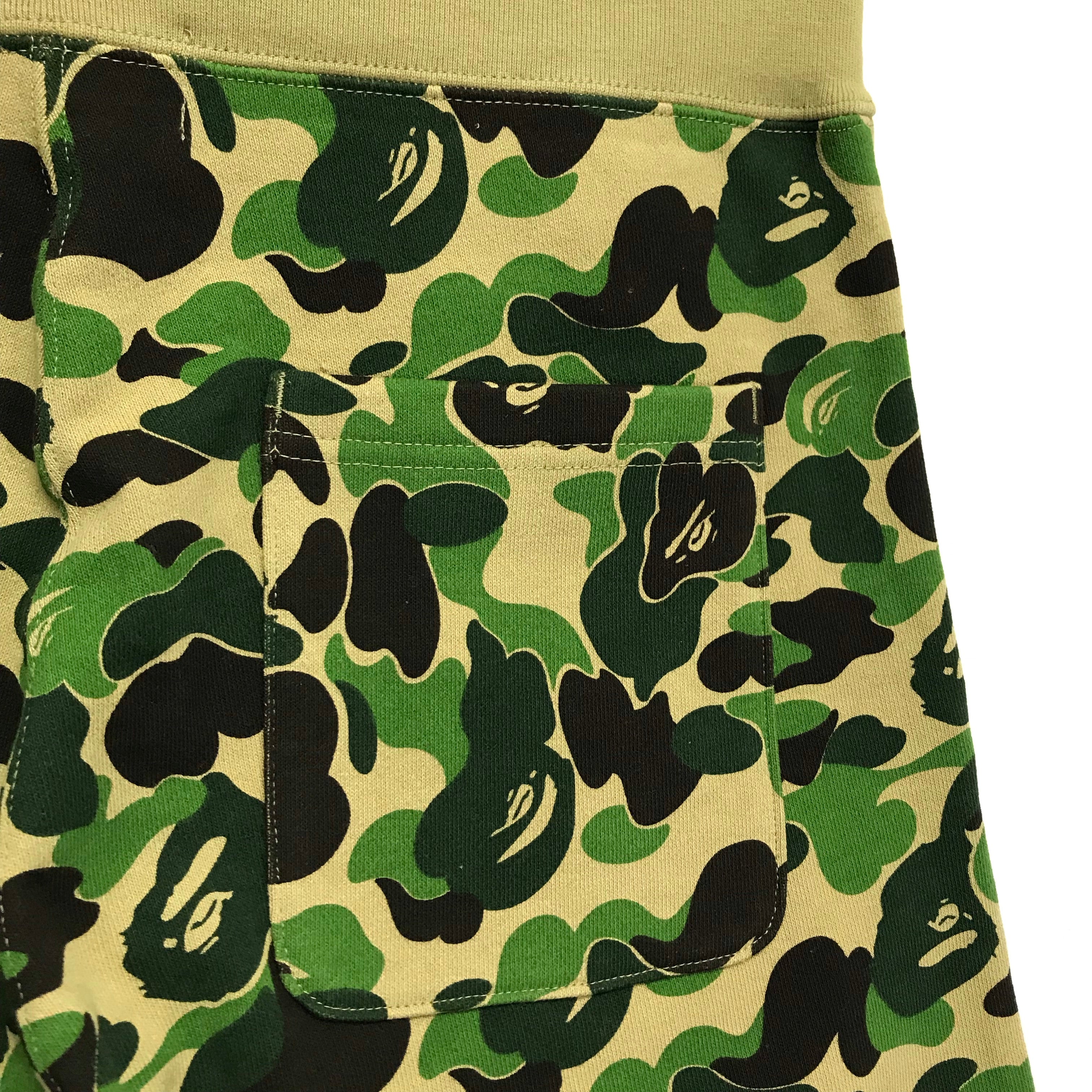 BAPE: Green ABC Camo Shorts