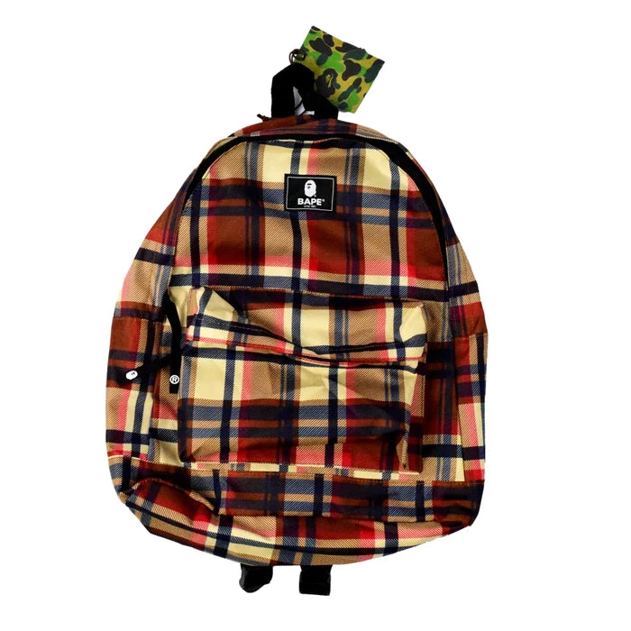 BAPE Check Daypack 'Red